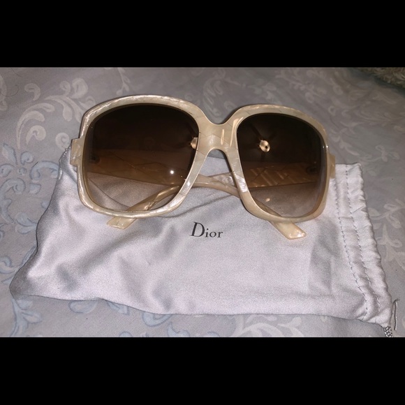 Dior Accessories - Cream colored mother of pearl sunglasses.